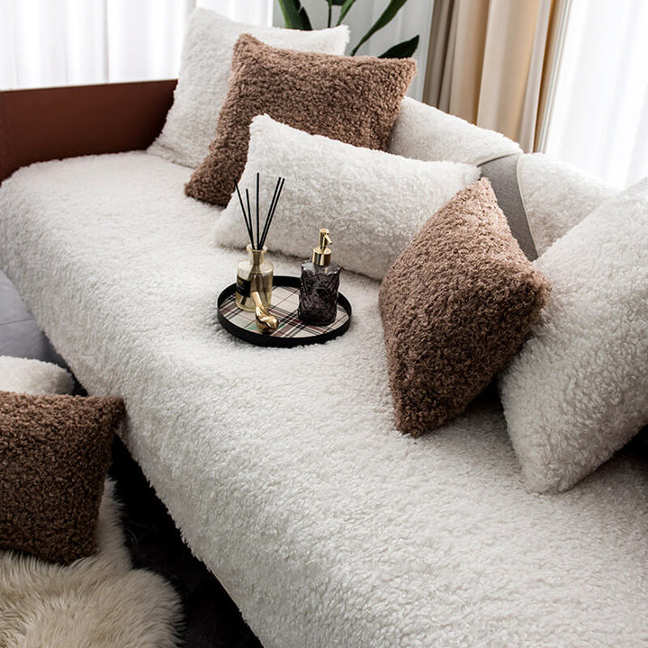 Luxury Warm Fleece Furniture Protection Mat Non-Slip Sofa Cover