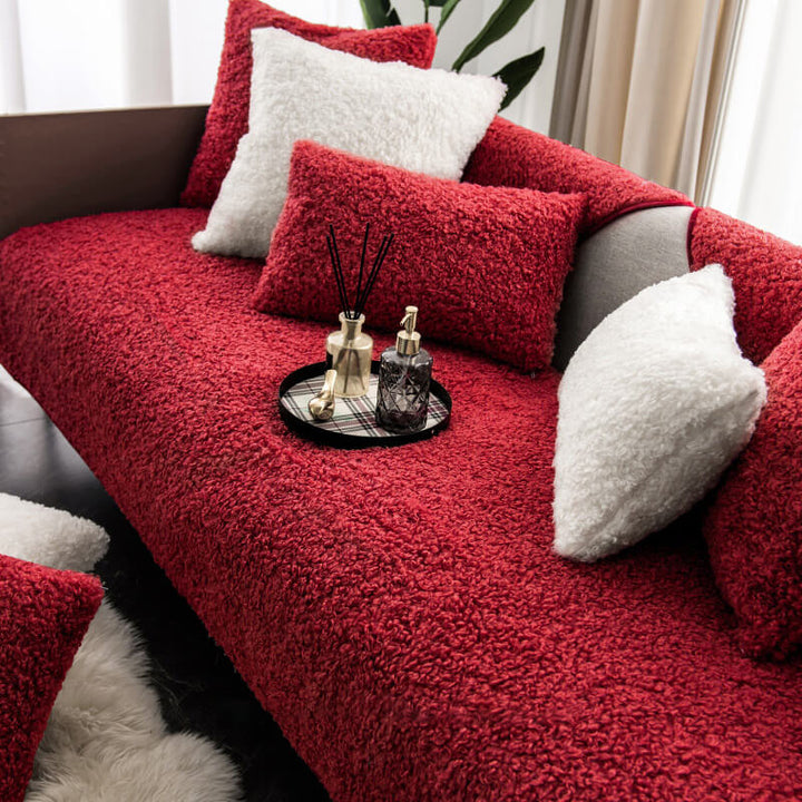 Luxury Warm Fleece Furniture Protection Mat Non-Slip Sofa Cover