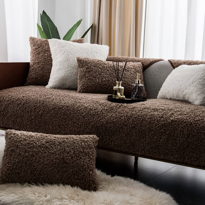 Luxury Warm Fleece Furniture Protection Mat Non-Slip Sofa Cover