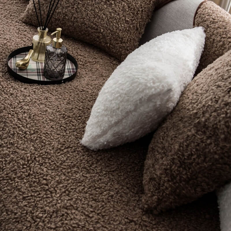 Luxury Warm Fleece Furniture Protection Mat Non-Slip Sofa Cover