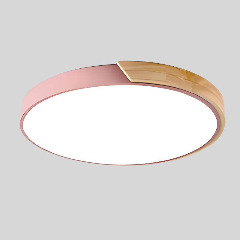 Wood Macaroon Circular Ceiling Light