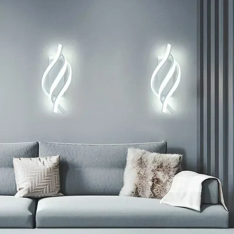 Spiral-shaped wall light