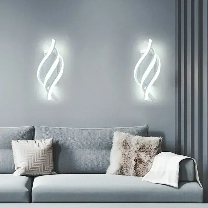 Spiral-shaped wall light