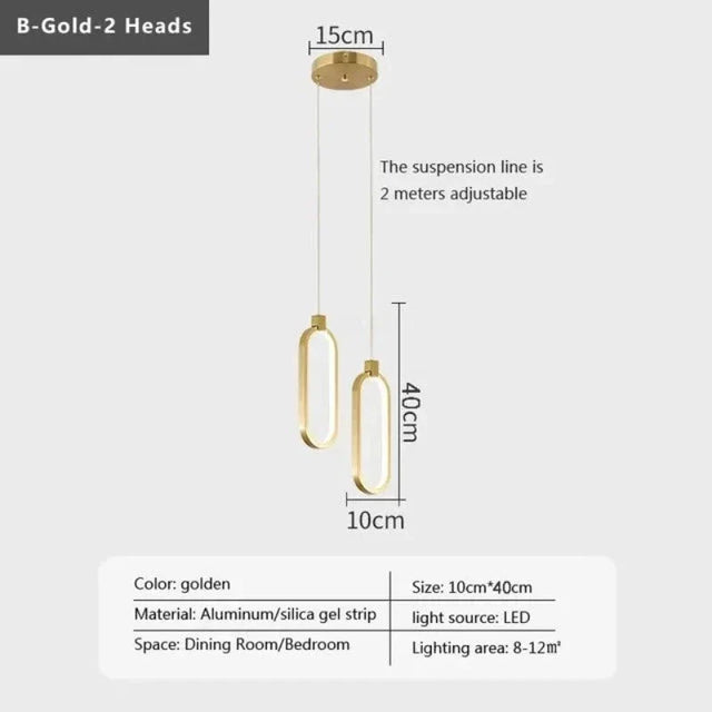 Elegant Double Ring Pendant Light | DuoGlow