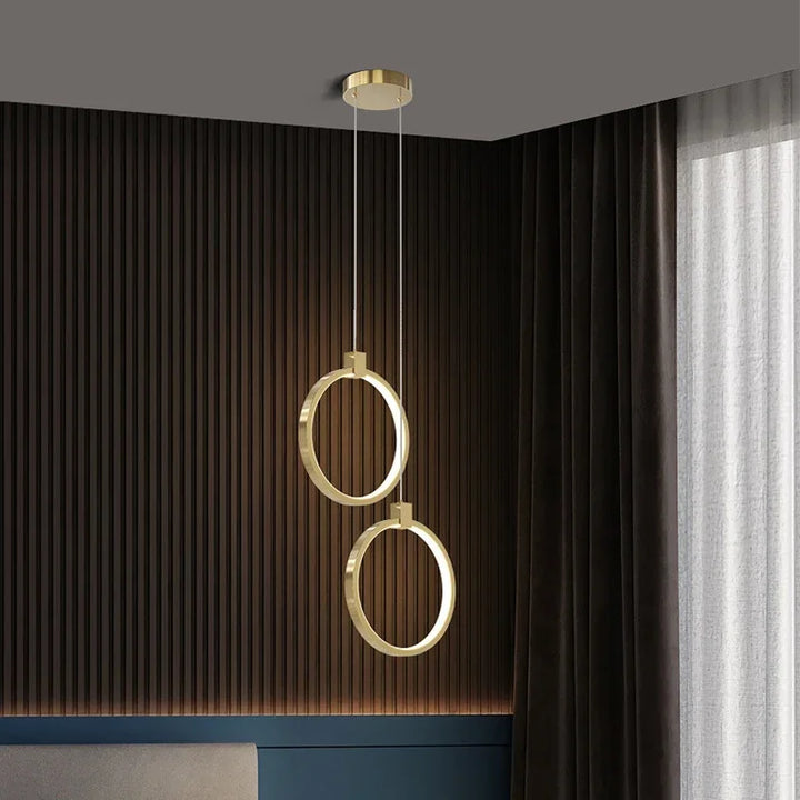 Elegant Double Ring Pendant Light | DuoGlow