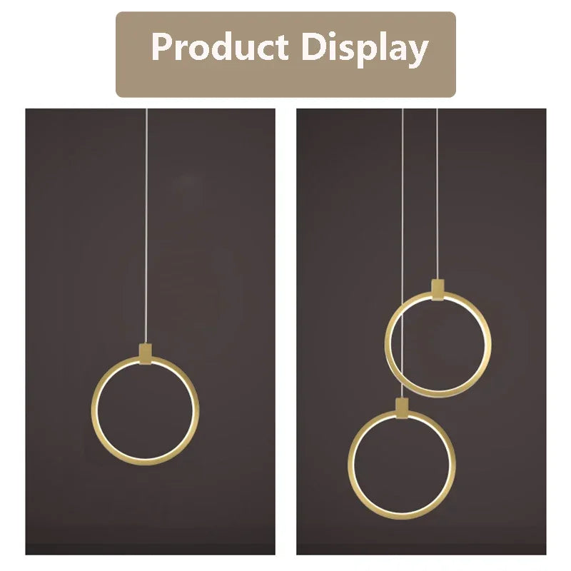 Elegant Double Ring Pendant Light | DuoGlow