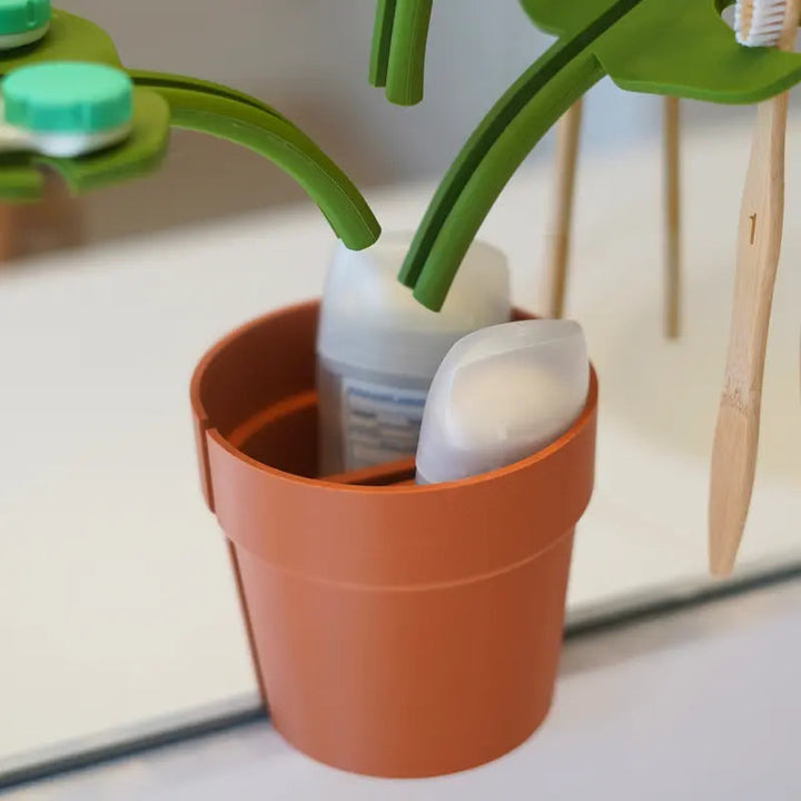 Monstera Mirror-Mounted Bathroom Organizer - Space-Saving with Stylish Design
