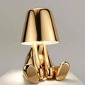 Golden Man LED Thinking Table Lamp – Playful Nightstand Lamp for Bedroom & Decor