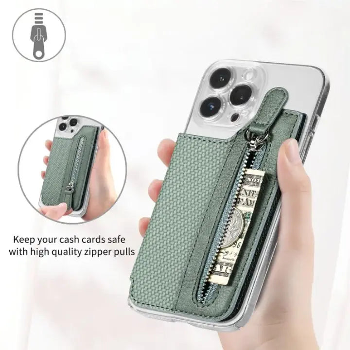 Multifunctional, self-adhesive phone case with card holder