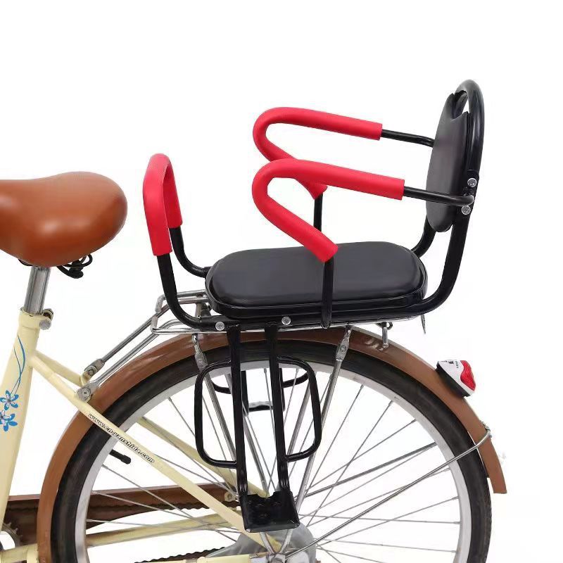 toddler safety bike seat with adjustable five-point harness padded armrests and footrests