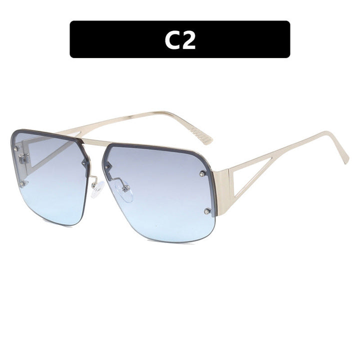 Women’s Futuristic Sunglasses with Square Frame and Mirrored Lenses