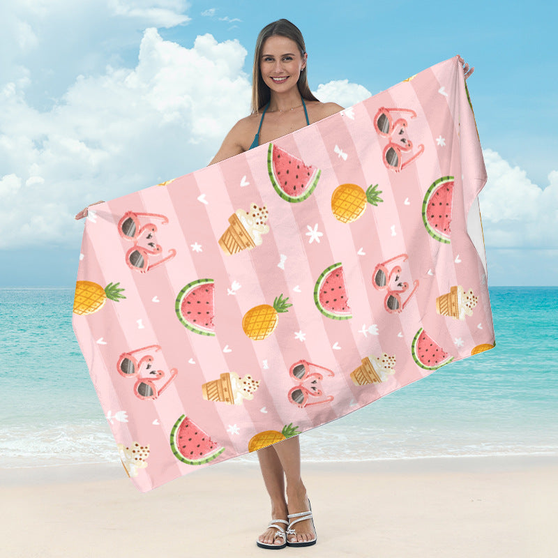 Beach towel with mirrored mandala design