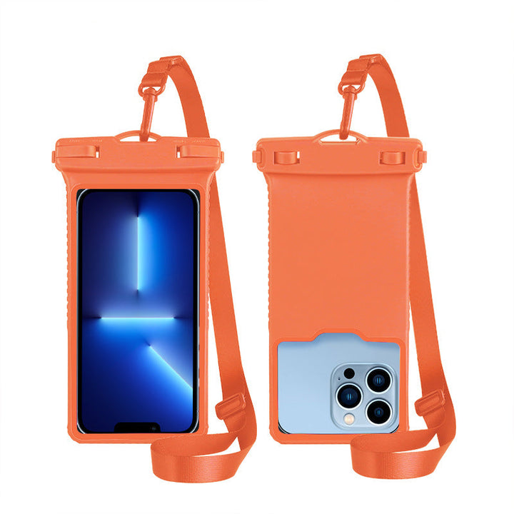 Unisex waterproof smartphone case with adjustable carrying strap