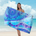 Beach towel with mirrored mandala design