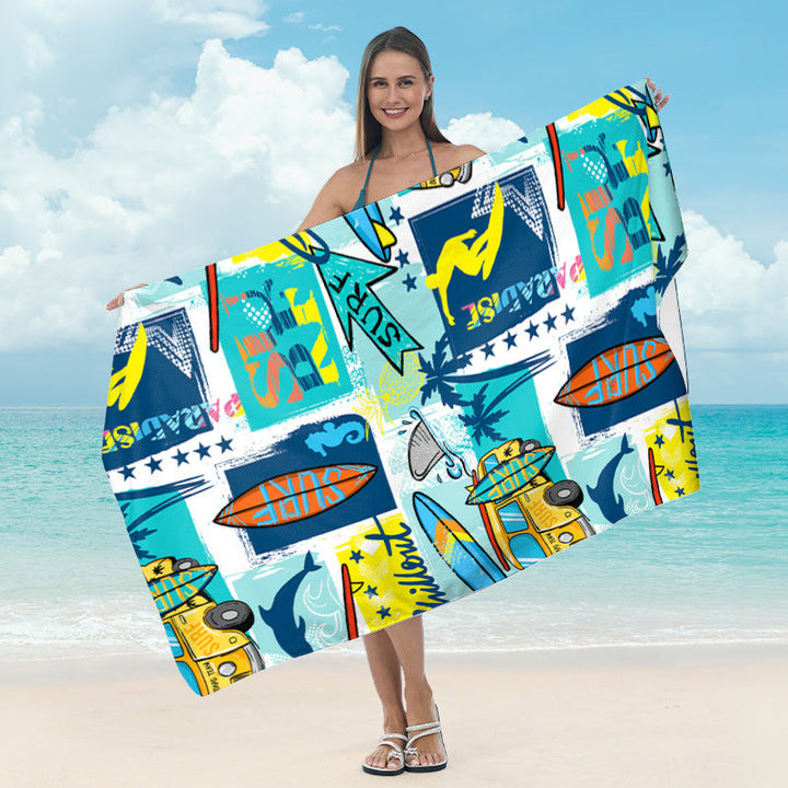 Beach towel with mirrored mandala design