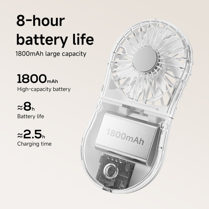 Unisex Portable Rechargeable Handheld Fan with Mirror