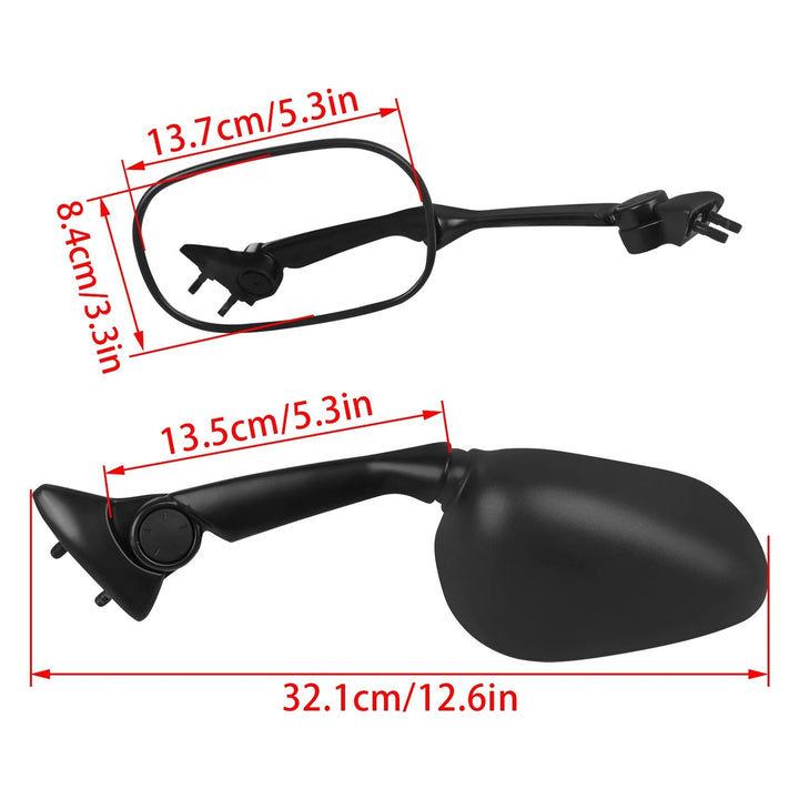 Motorcycle rearview mirror with adjustable arm and modern design