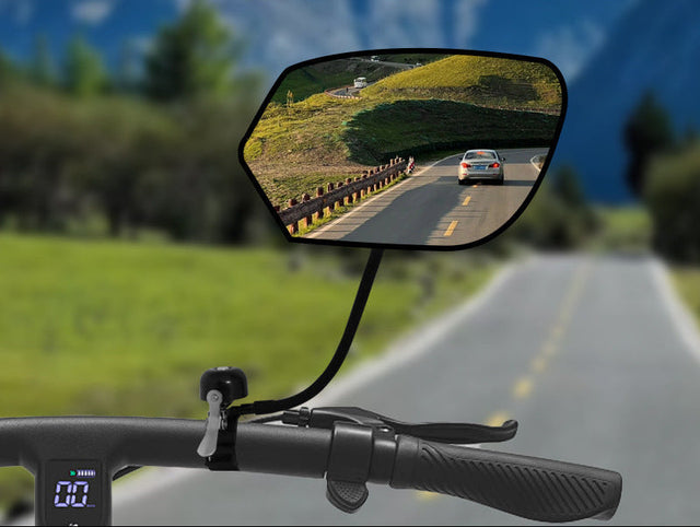 adjustable full-rotation handlebar rearview mirror with anti-glare convex glass