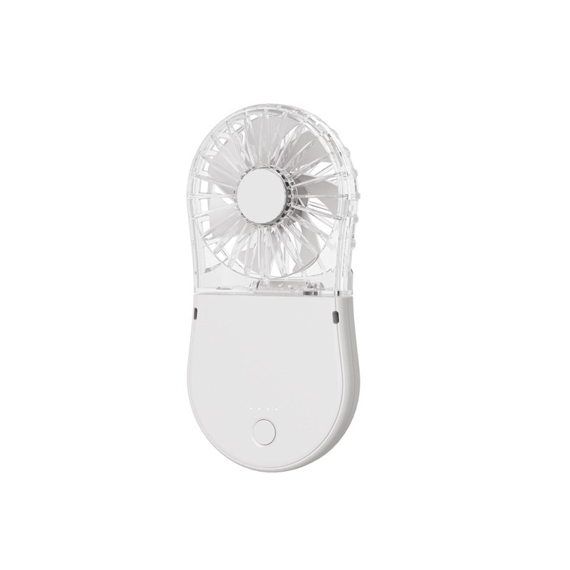 Unisex Portable Rechargeable Handheld Fan with LED Mirror