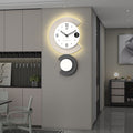 Modern LED Lamp Silent Wall Clock for Living Room