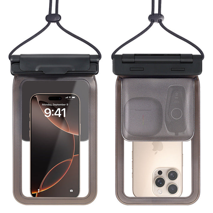 Water-repellent smartphone case with neck strap |