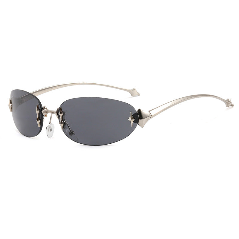 Ladies fashionable sunglasses in futuristic design with mirrored frame
