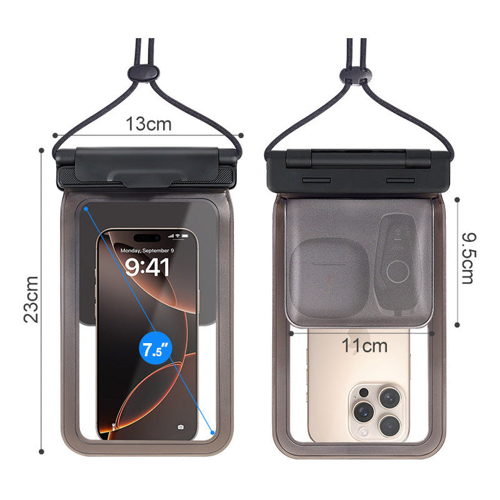 Water-repellent smartphone case with neck strap |