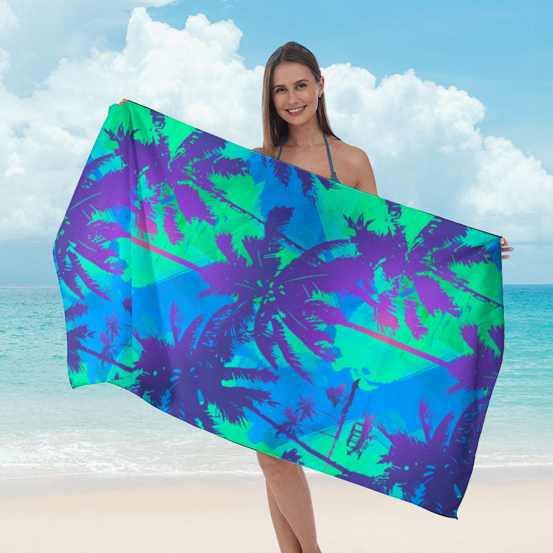 Beach towel with mirrored mandala design