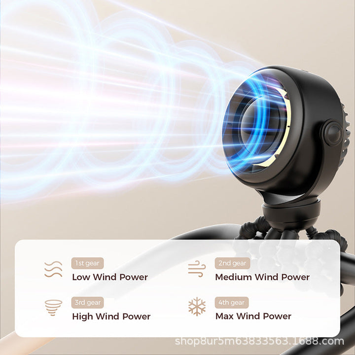 Unisex nan flexible clamp fan with bendable stand arms and LED night light