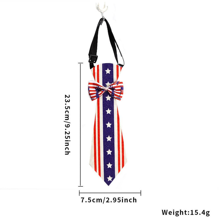Unisex nan patriotic striped pet necktie with adjustable elastic collar