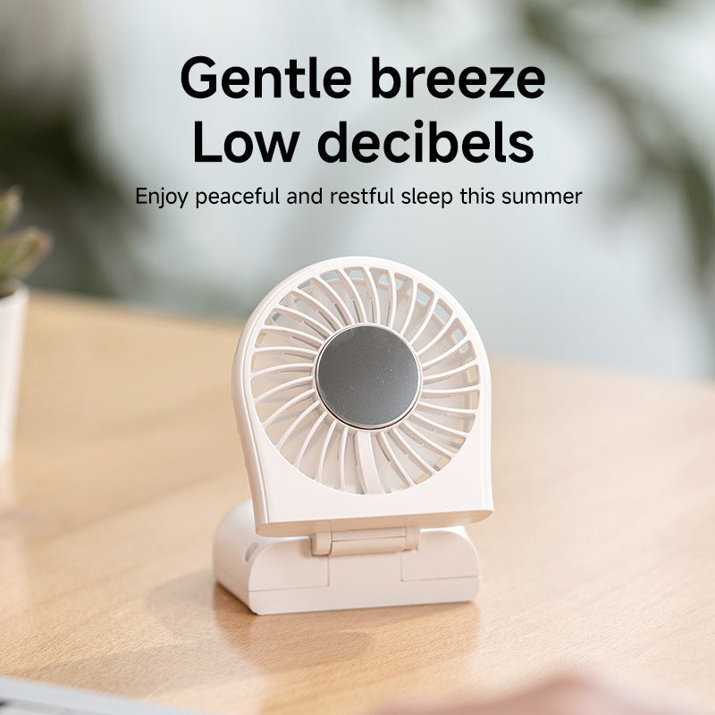 Unisex Compact Rechargeable Handheld Mirror Fan