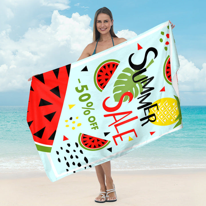 Beach towel with mirrored mandala design