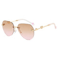 Women's lightweight geometric sunglasses with unique frame and mirrored lenses