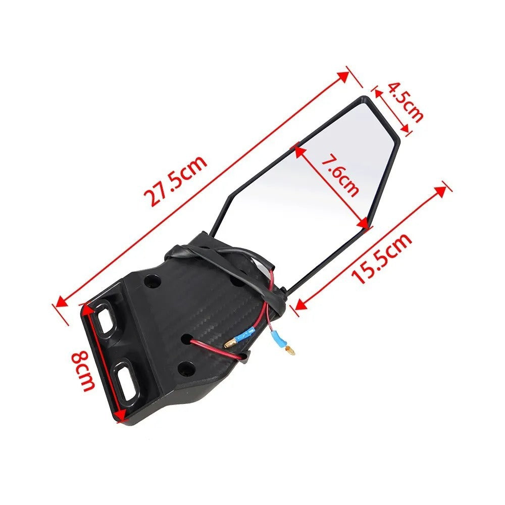 Motorcycle mirror set with integrated LED turn signal