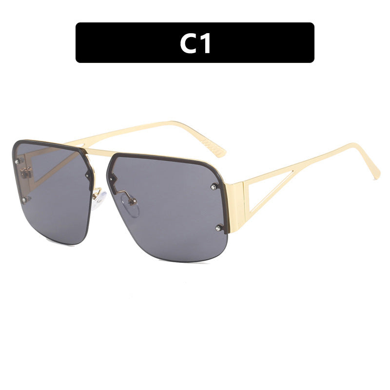 Women’s Futuristic Sunglasses with Square Frame and Mirrored Lenses