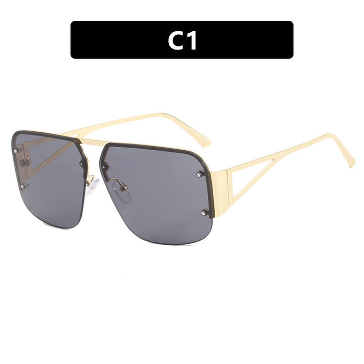 Women’s Futuristic Sunglasses with Square Frame and Mirrored Lenses