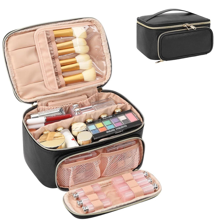 Cosmetic Organizer with Compartments and Mirror