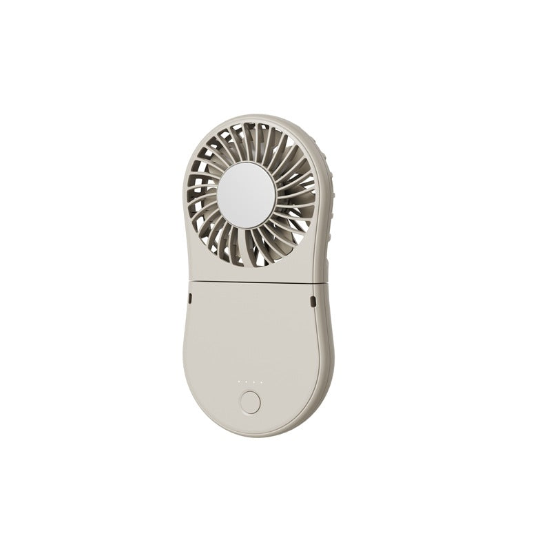 Unisex Portable Rechargeable Handheld Fan with LED Mirror