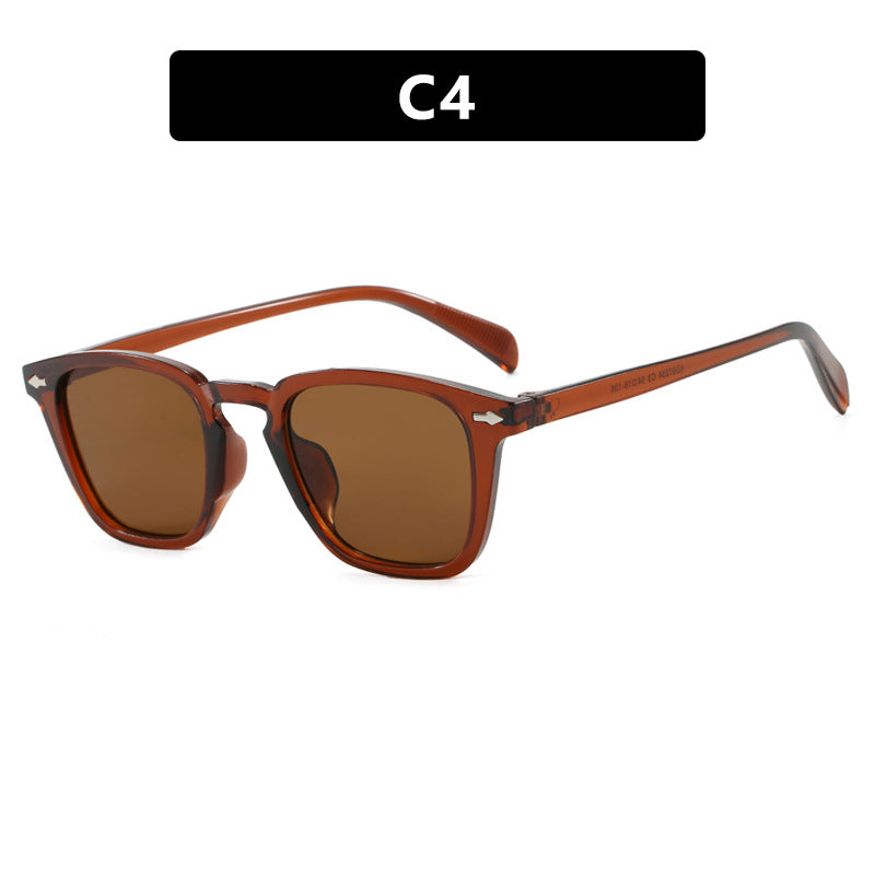 Women’s modern square sunglasses with mirrored UV protection
