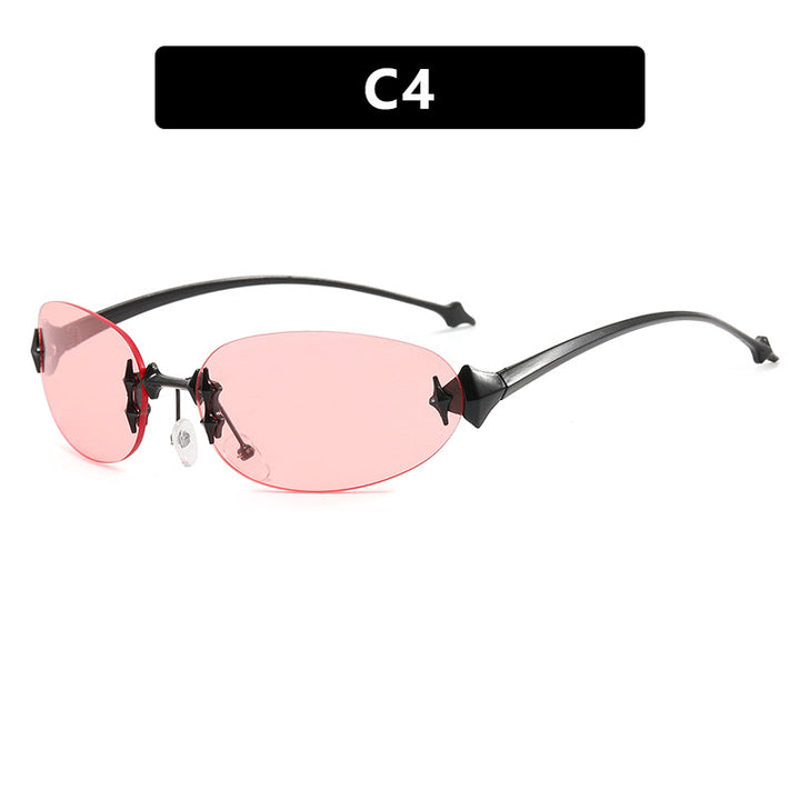 Ladies fashionable sunglasses in futuristic design with mirrored frame