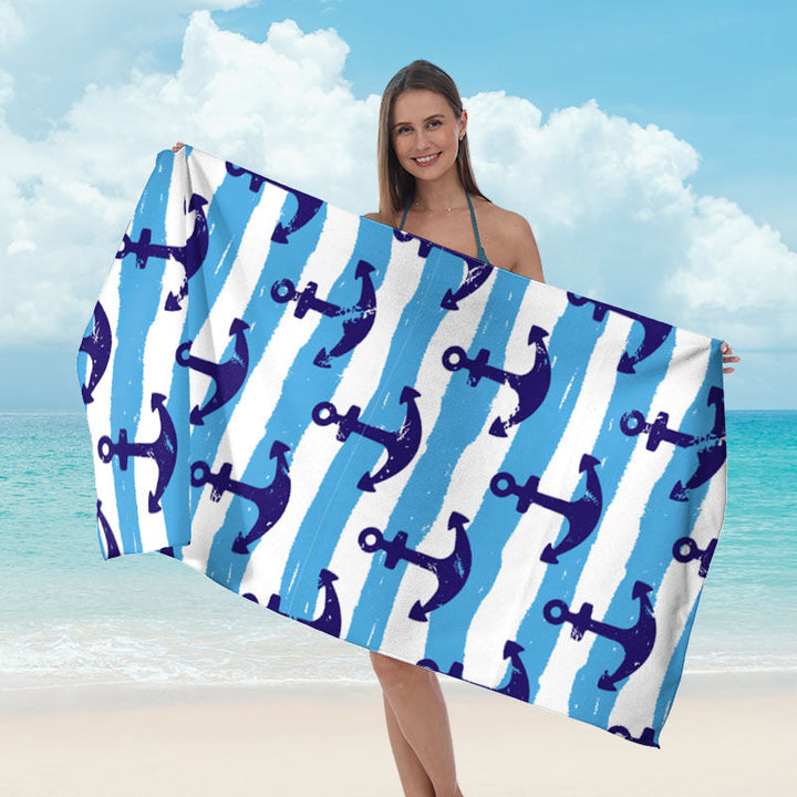 Beach towel with mirrored mandala design