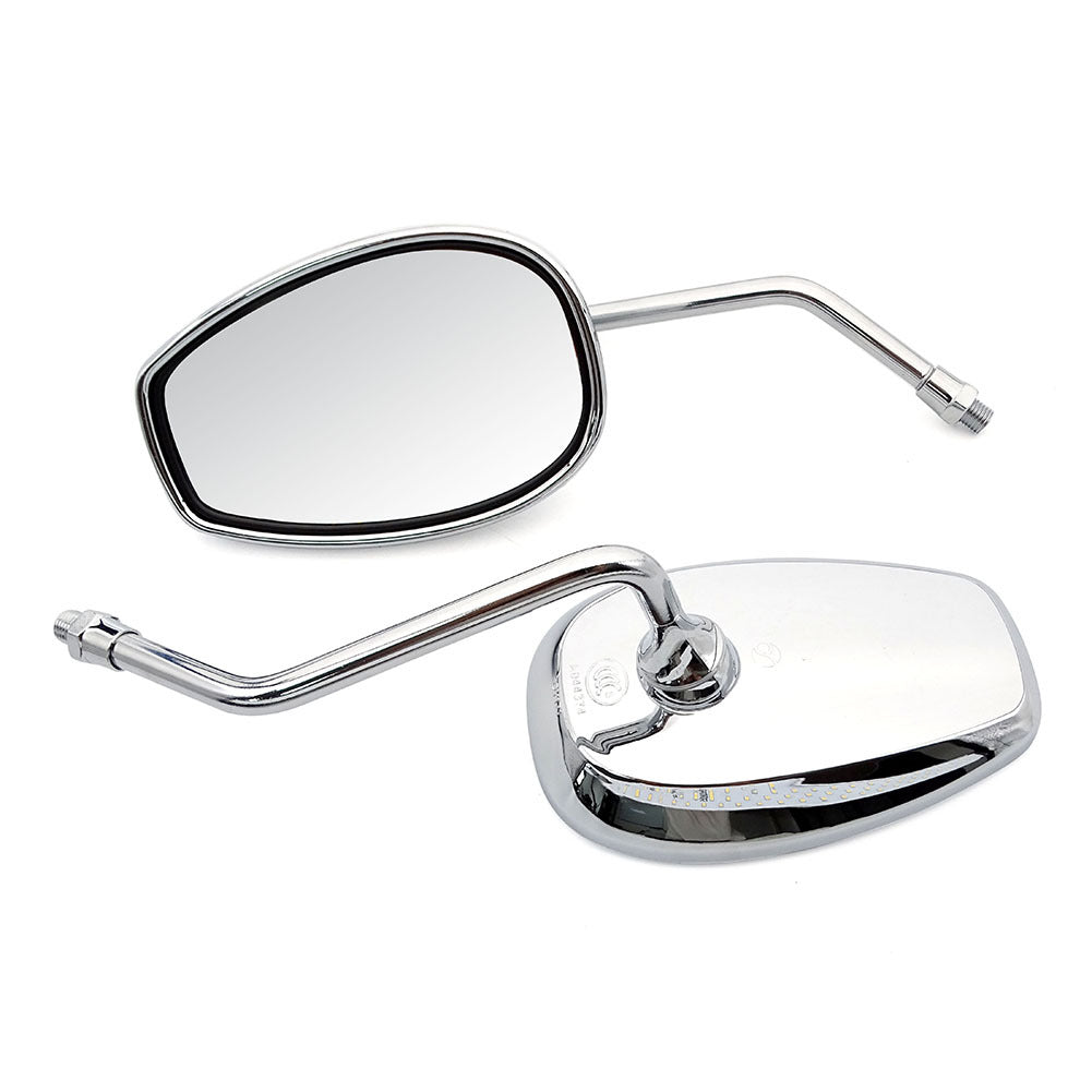 Motorcycle rearview mirror with adjustable arm and high-reflective surface