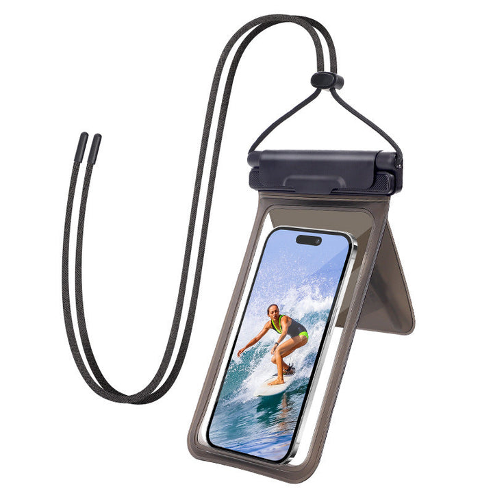 Water-repellent smartphone case with neck strap |