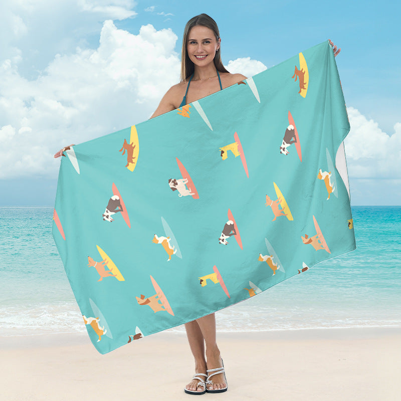 Beach towel with mirrored mandala design