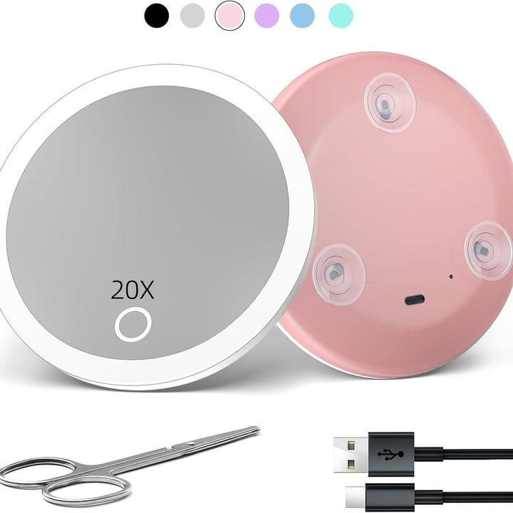 TenX LED Suction Magnifying Makeup Mirror with Touch Sensor USB Rechargeable Portable