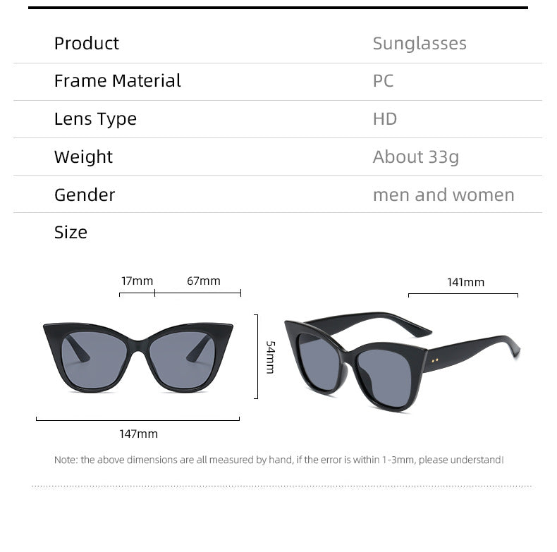 Women extravagant Cat-Eye sunglasses with mirrored lenses