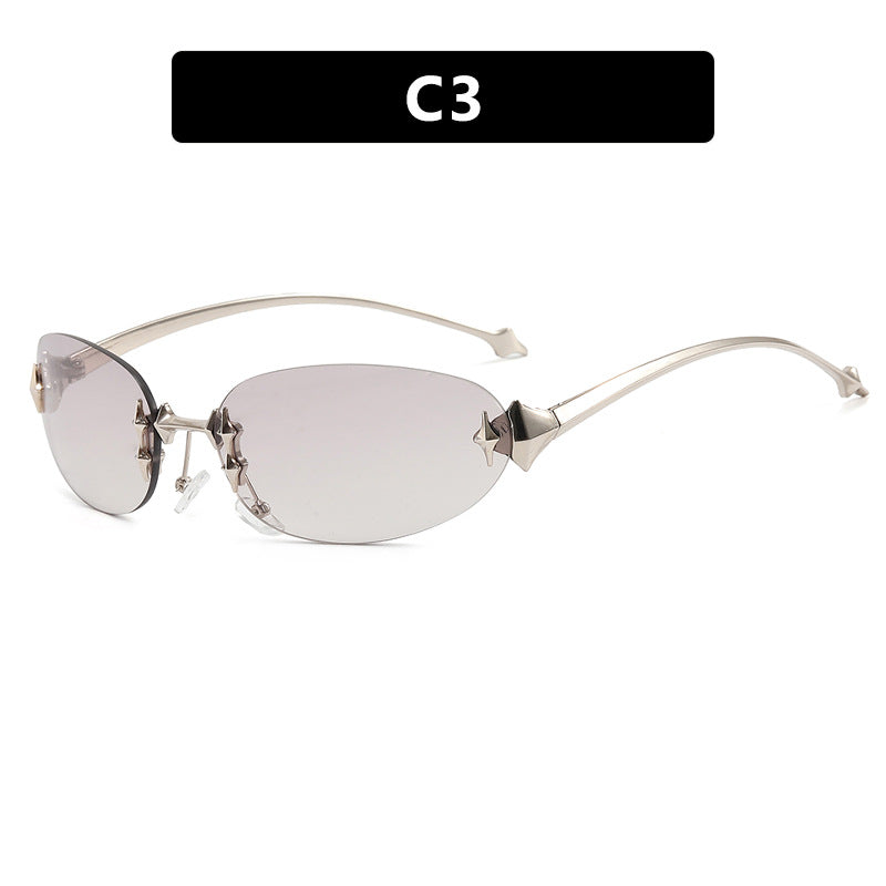 Ladies fashionable sunglasses in futuristic design with mirrored frame