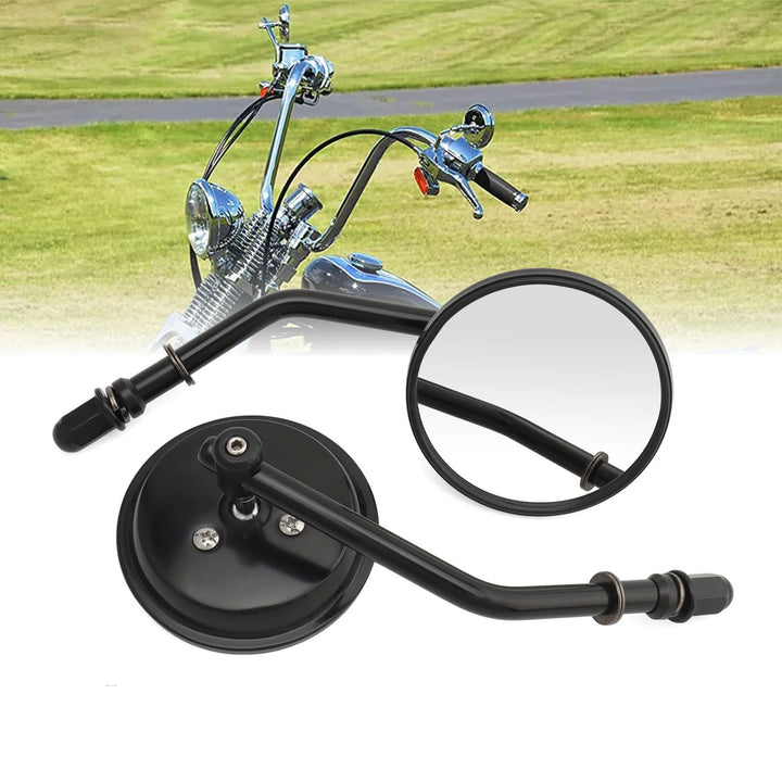 Motorcycle rearview mirror with adjustable arm and light effect