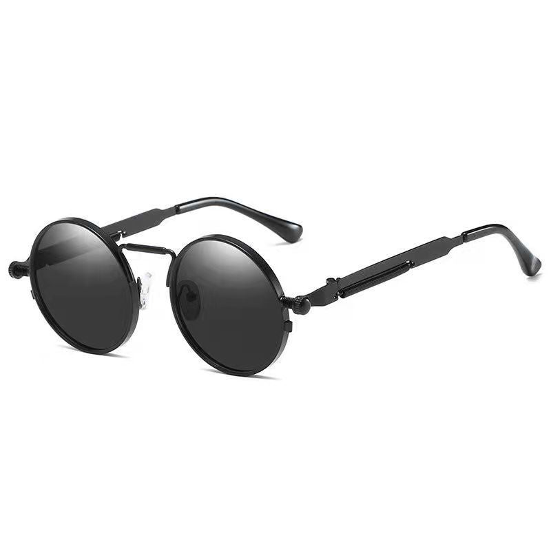 Ladies Round Metal Sunglasses with Mirrored Lenses
