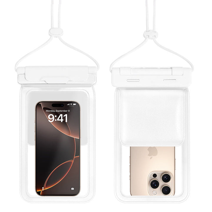 Water-repellent smartphone case with neck strap |